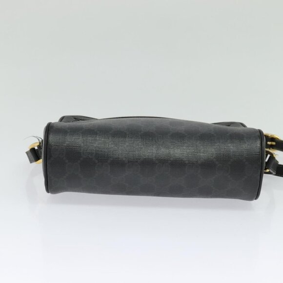 GUCCI GG Supreme Web Sherry Line Bag PVC Black Gold 119 02 087 Auth 120941 - Picture 6 of 16